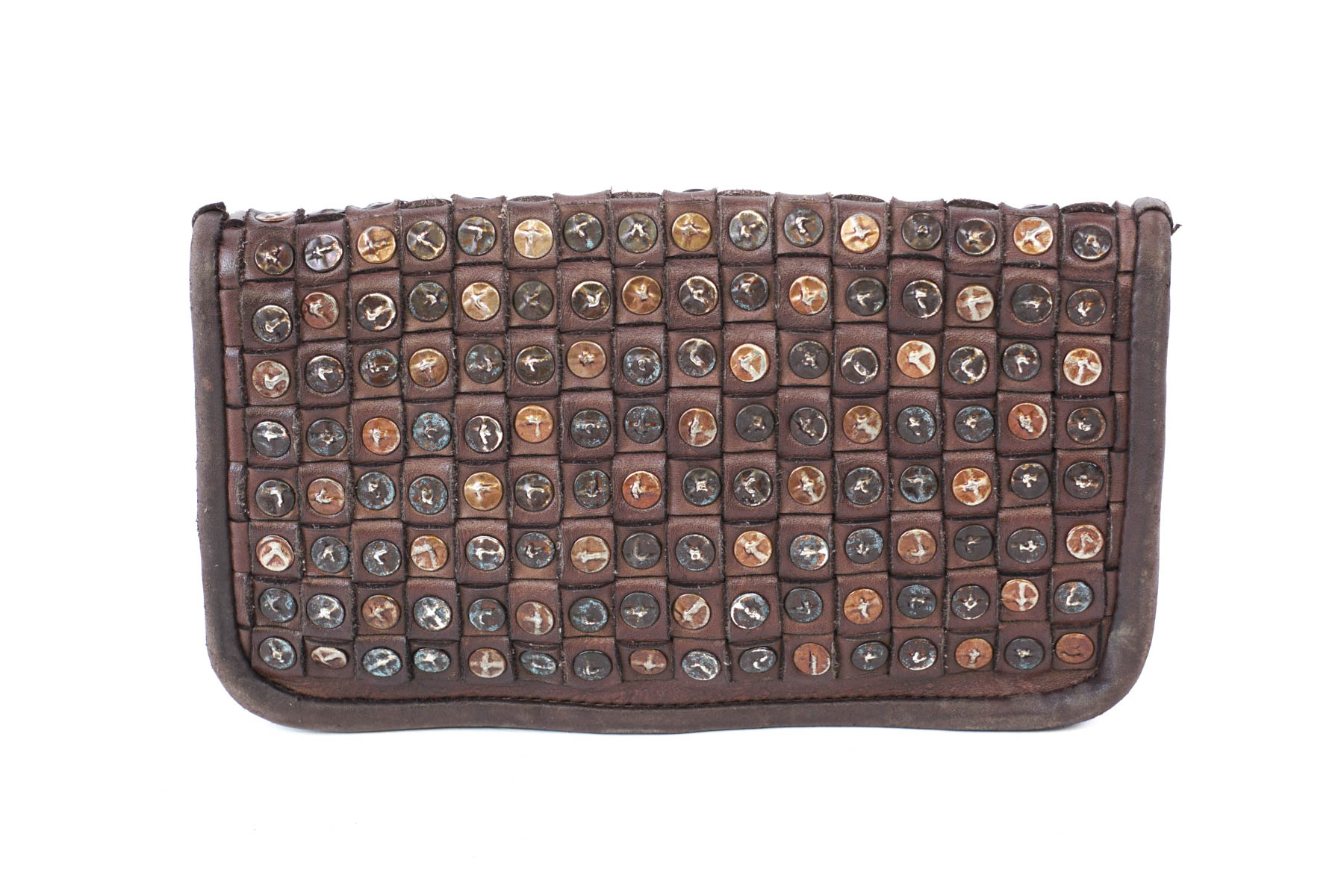 Handmade woven leather women wallet 