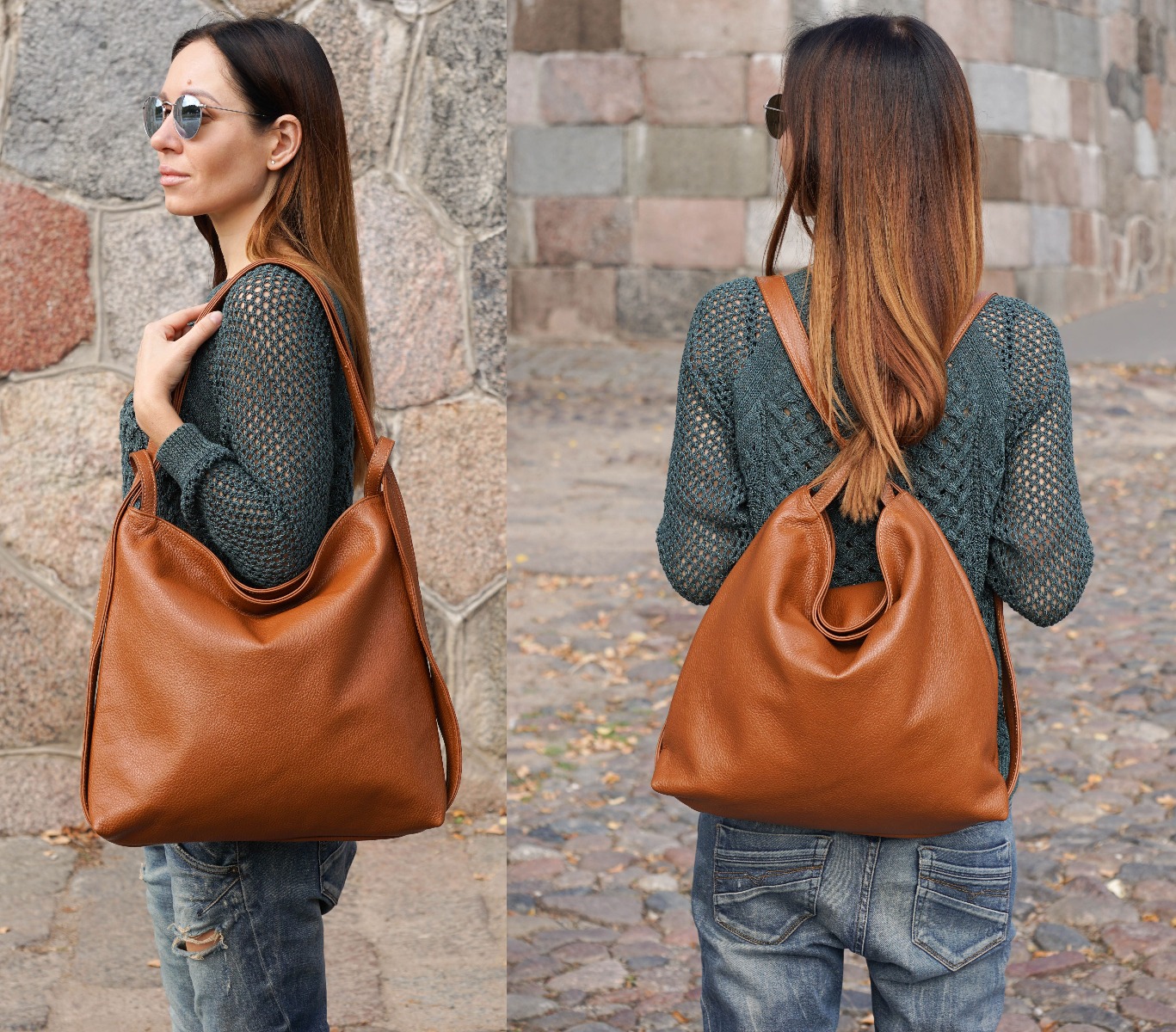 Convertible minimalist design women shoulder bag - backapack 