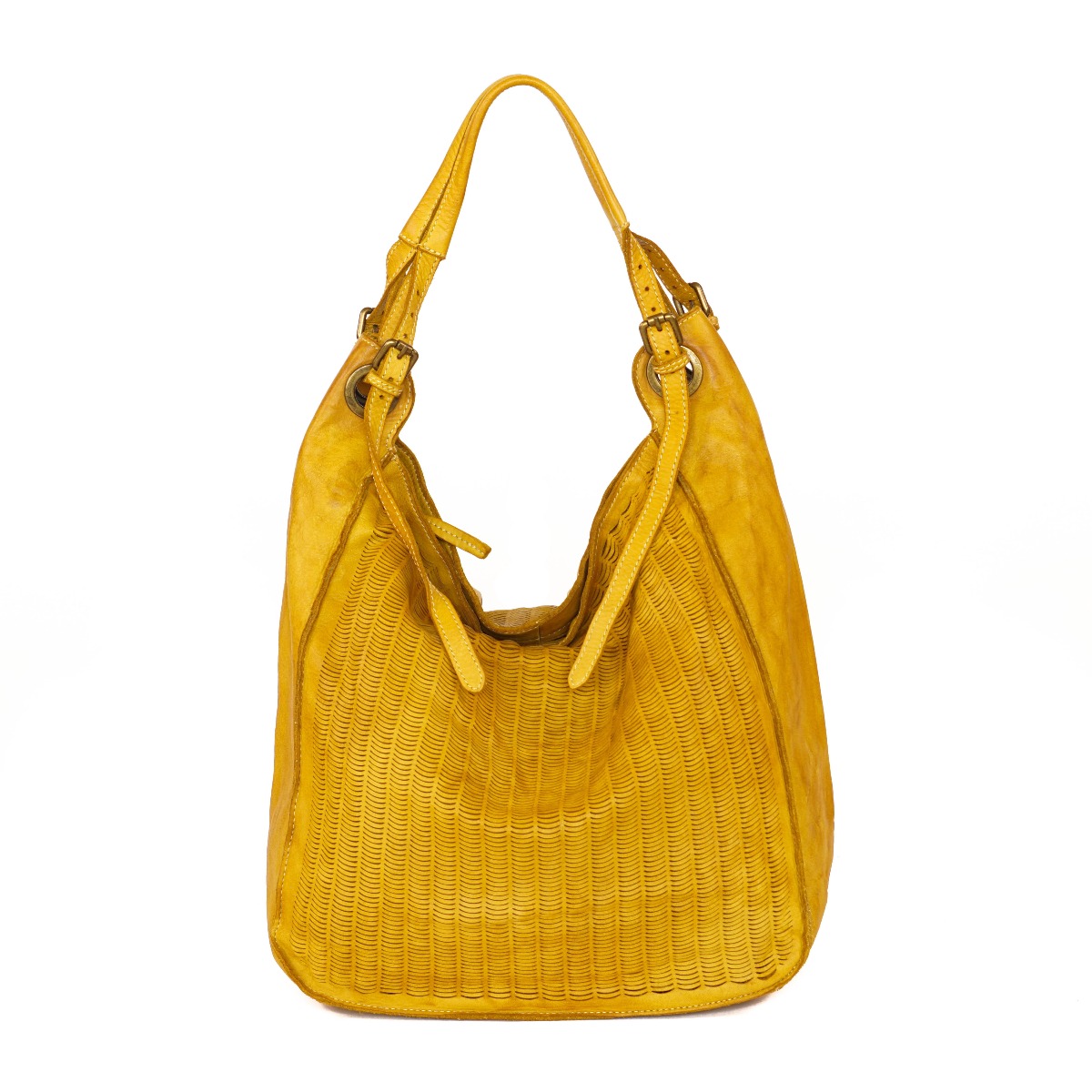 Big shoulder bag - yellow color
