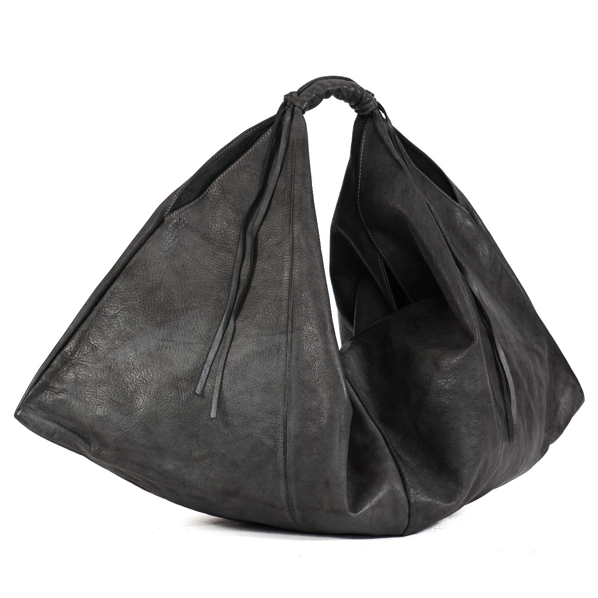Large shoulder bag in gray color