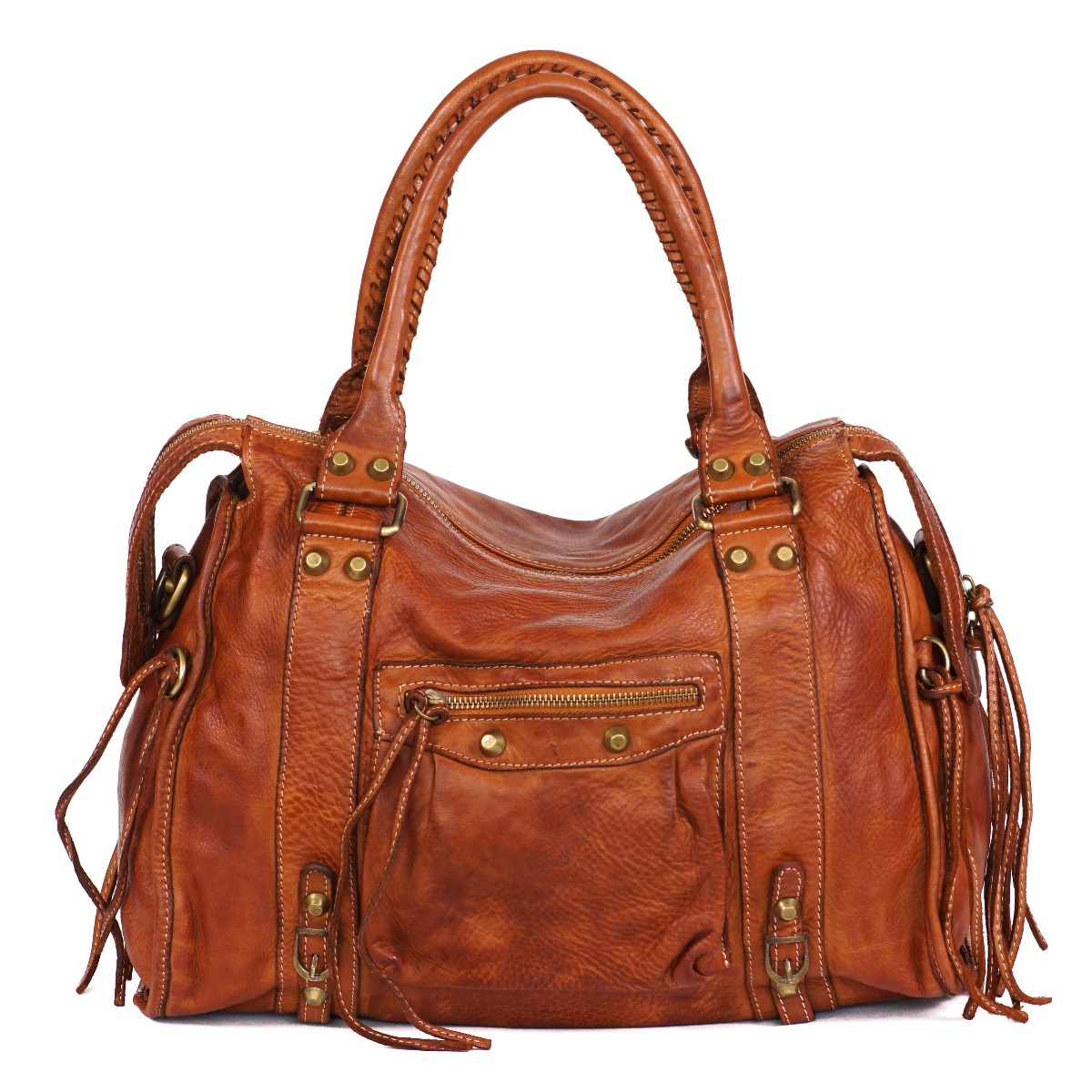 Women soft leather vintage handbag