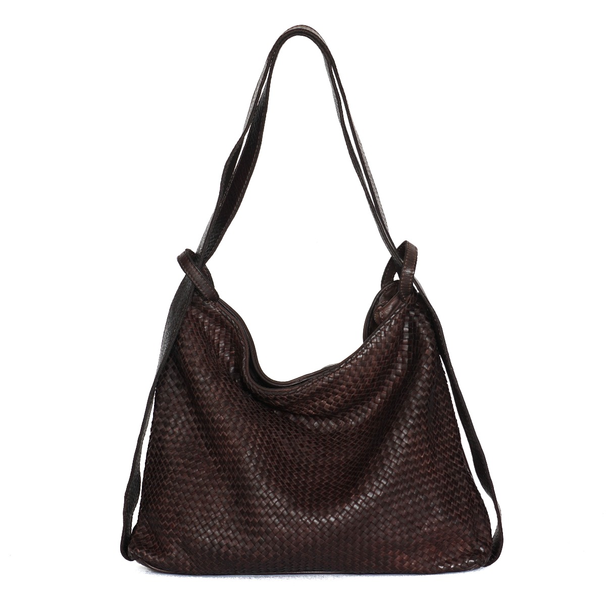 Dark brown women leather hobo bag