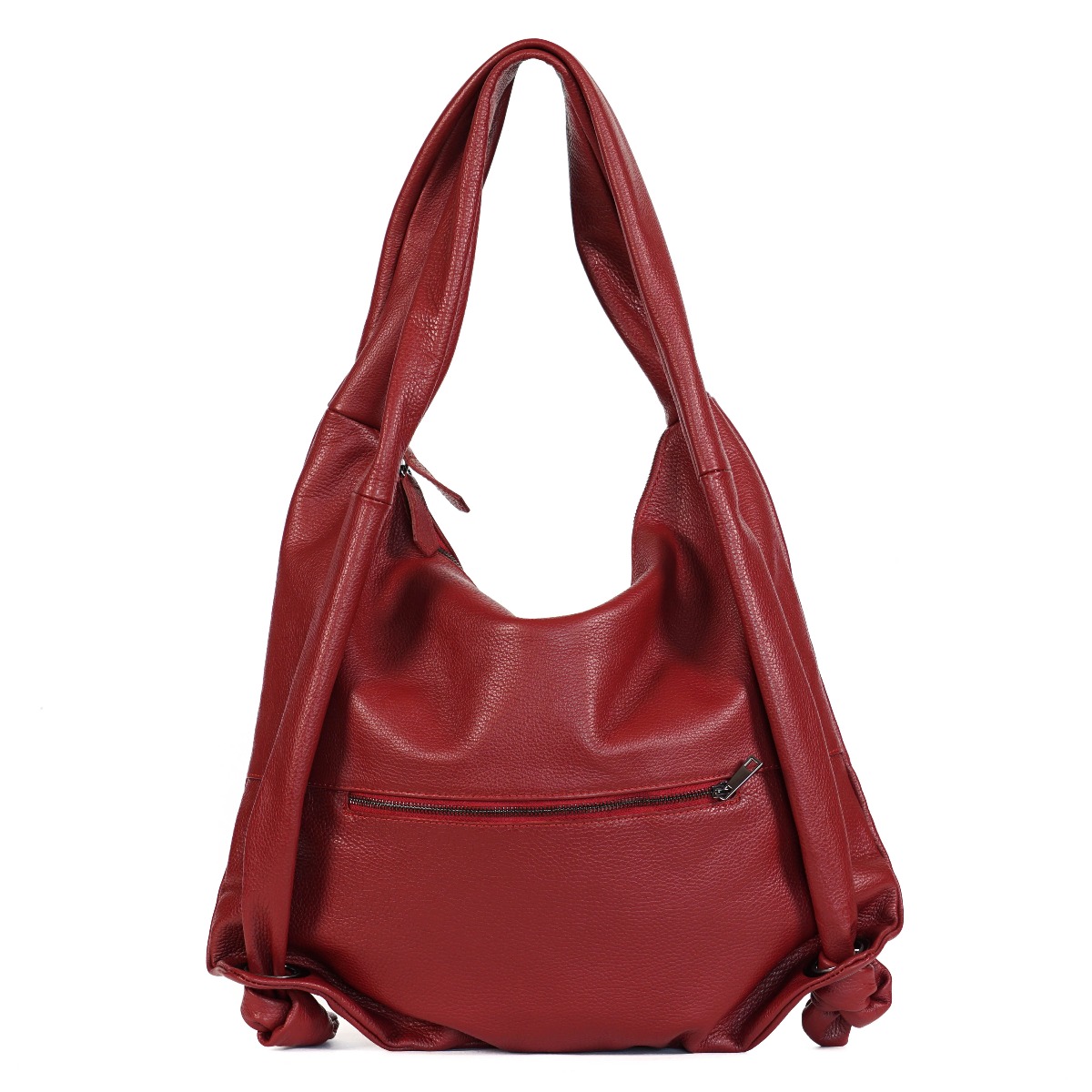 Convertible large leather women hobo bag 