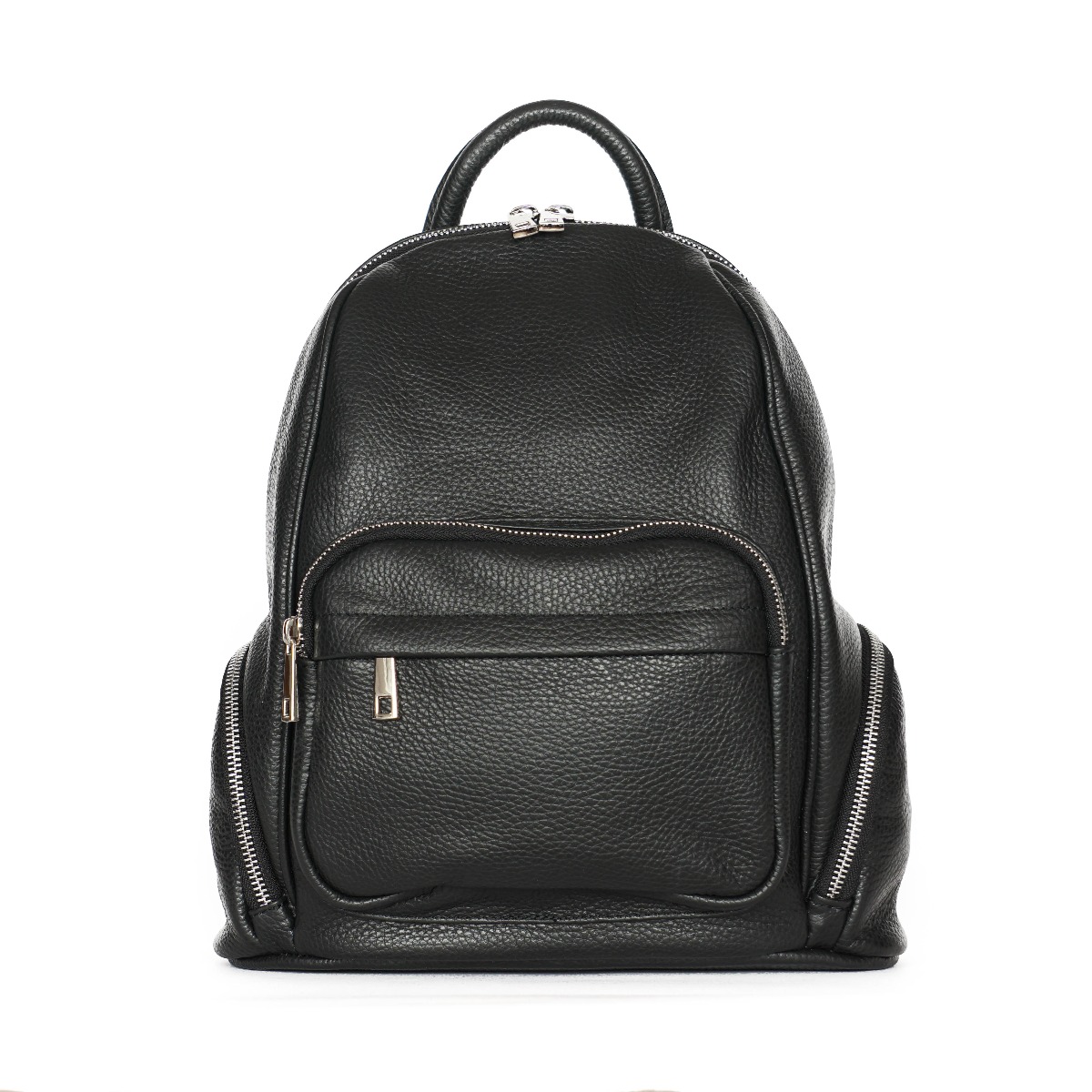 Women's black backpack with pockets 