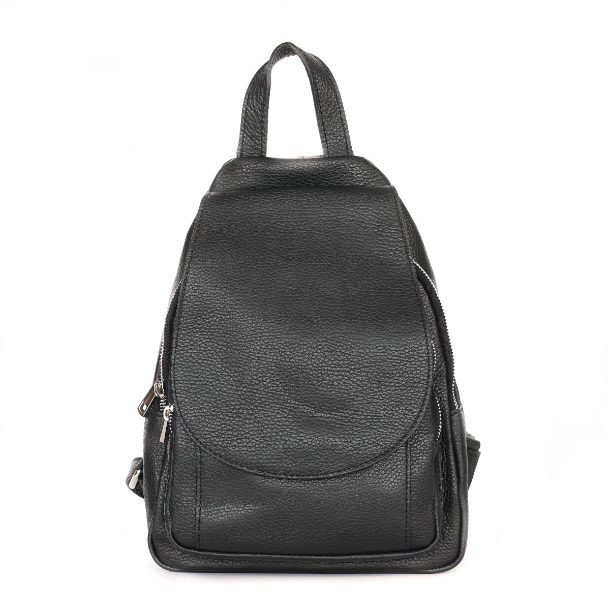 Women medium size genuine leather backpack black