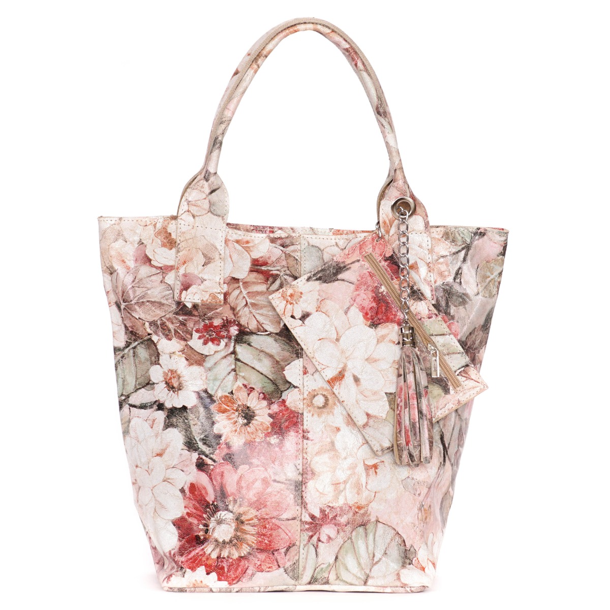 Women tote bag with flower paint 