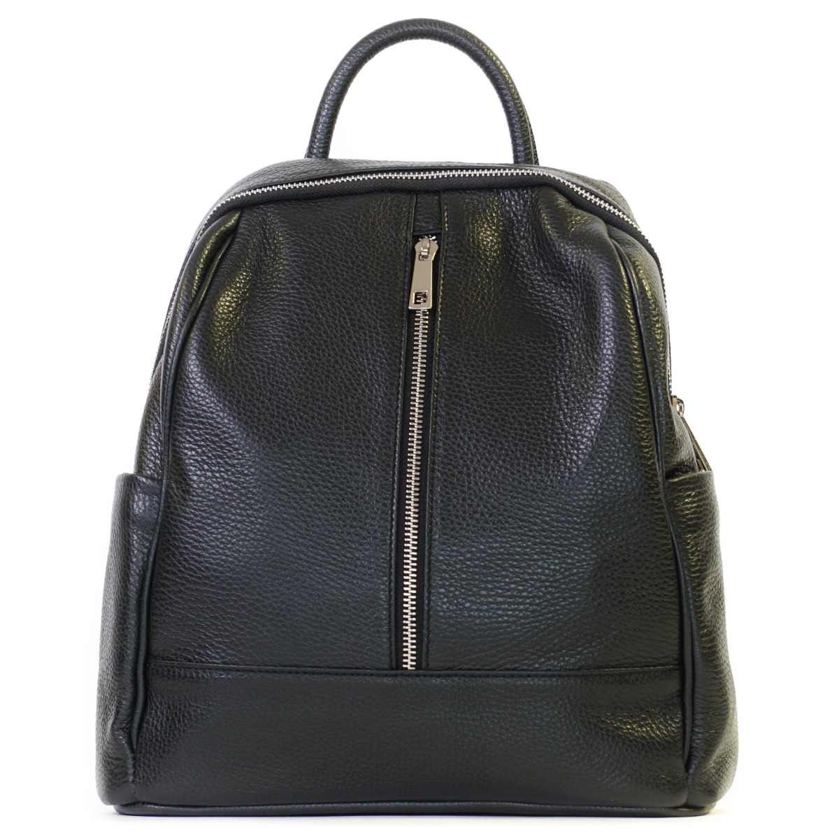 Genuine leather denim black backpack 